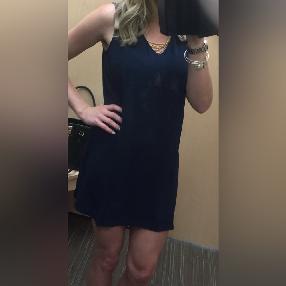 Women’s Light & airy Navy Mini Dress Medium Gold Detail Charlotte Russe